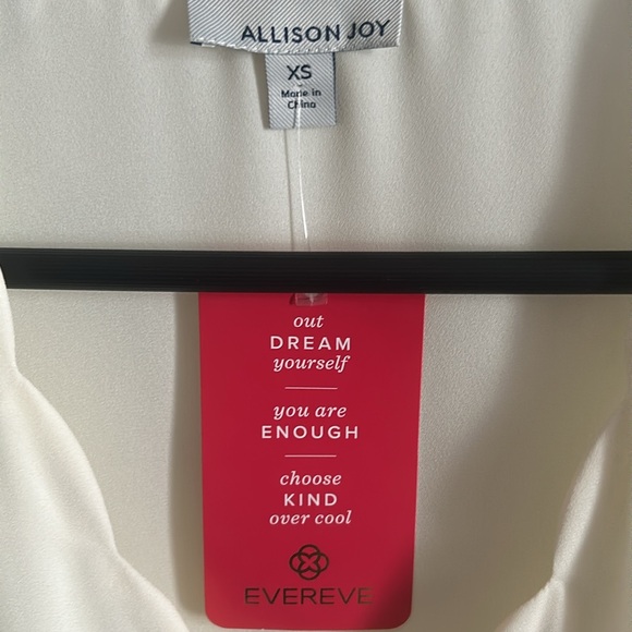 New Allison Joy from Evereve Women’s Lyla Scallop Trim Ivory Short Sleeve Blouse - Picture 7 of 12